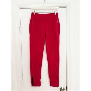 Anatomie Atomic Red Elastic Waist Hybrid Slim Fit Zip Ankle Allie Pants M‎ NWT